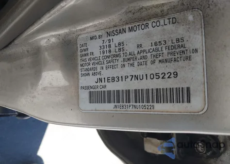 1992 Nissan Sentra from USA, damaged, VIN JN1EB31P7NU105229